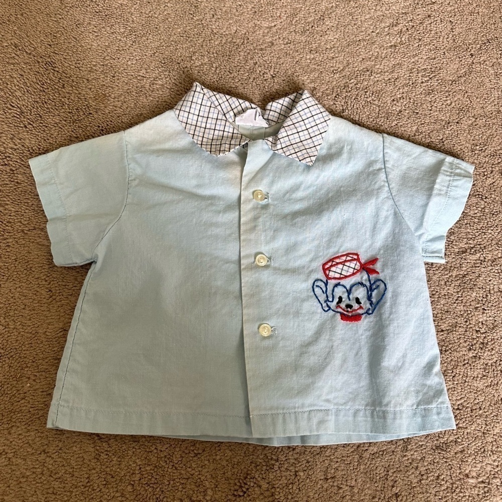 Vtg baby boy Toddle Tyke monkey top shirt 11-18 lb